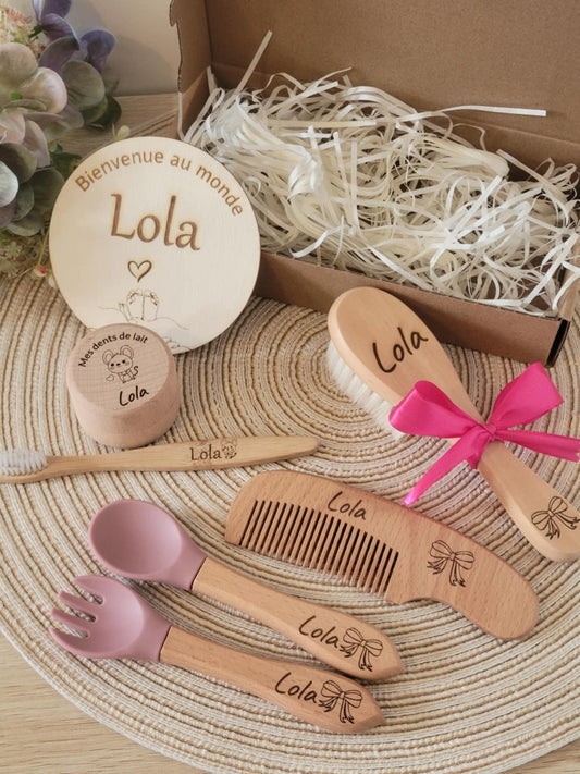 Coffret cadeau de naissance personnalisé