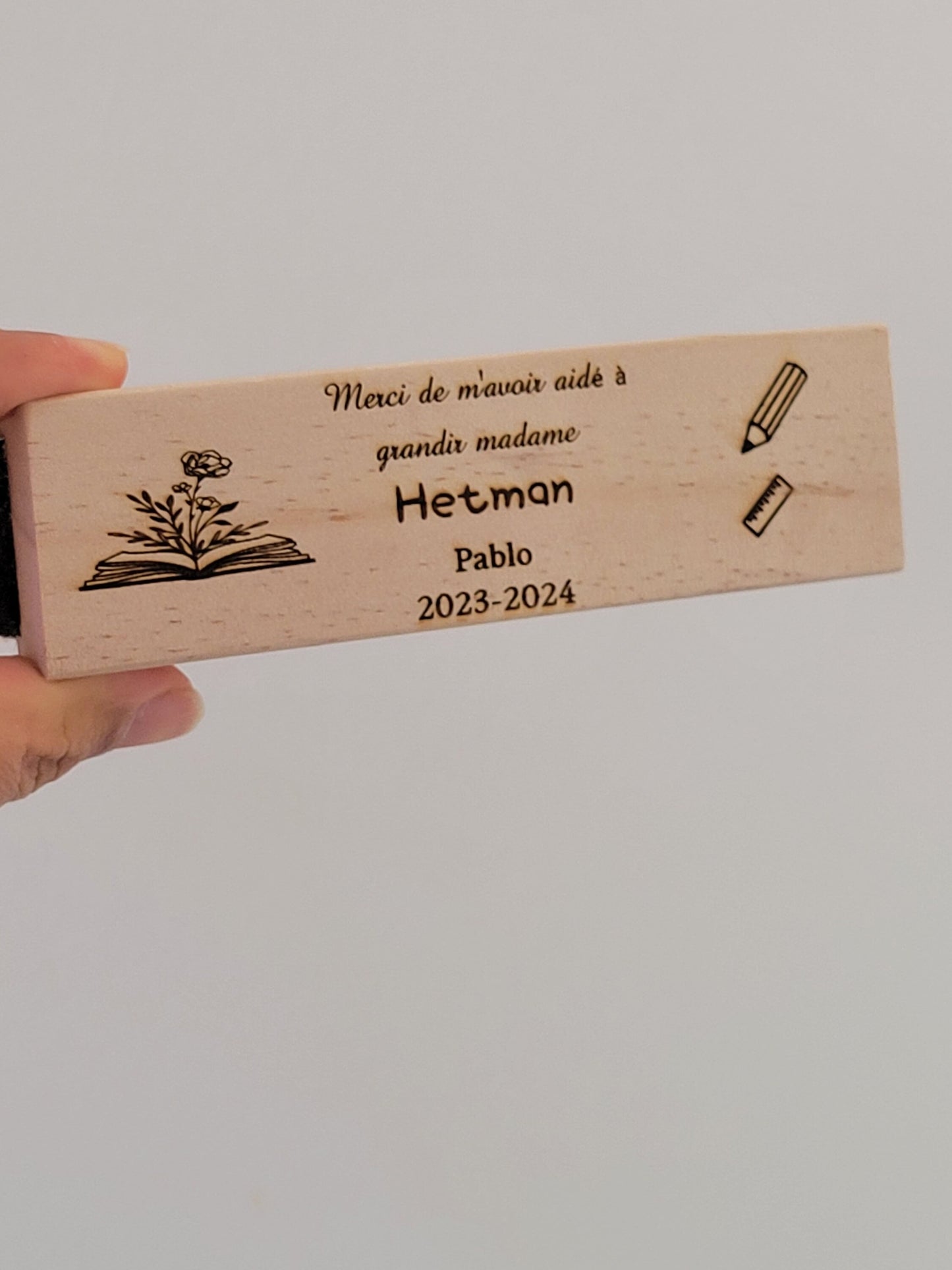 Brosse tableau personnalisée cadeau maîtresse / cadeau maître / cadeau ATSEM/ cadeau fin d'année scolaire