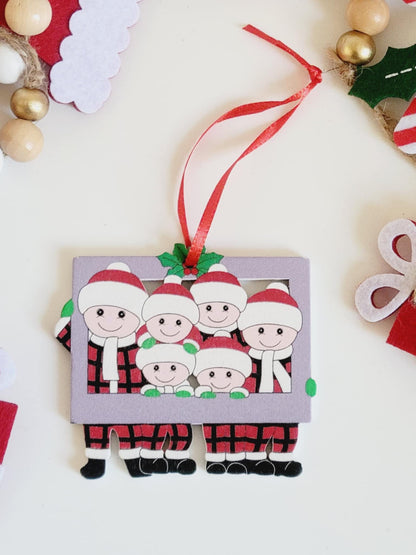 Décoration de Noël avec prénom d'un membre de la famille,Décoration de famille personnalisée,Famille de 2 3 4 5 6 personnes décoration sapin