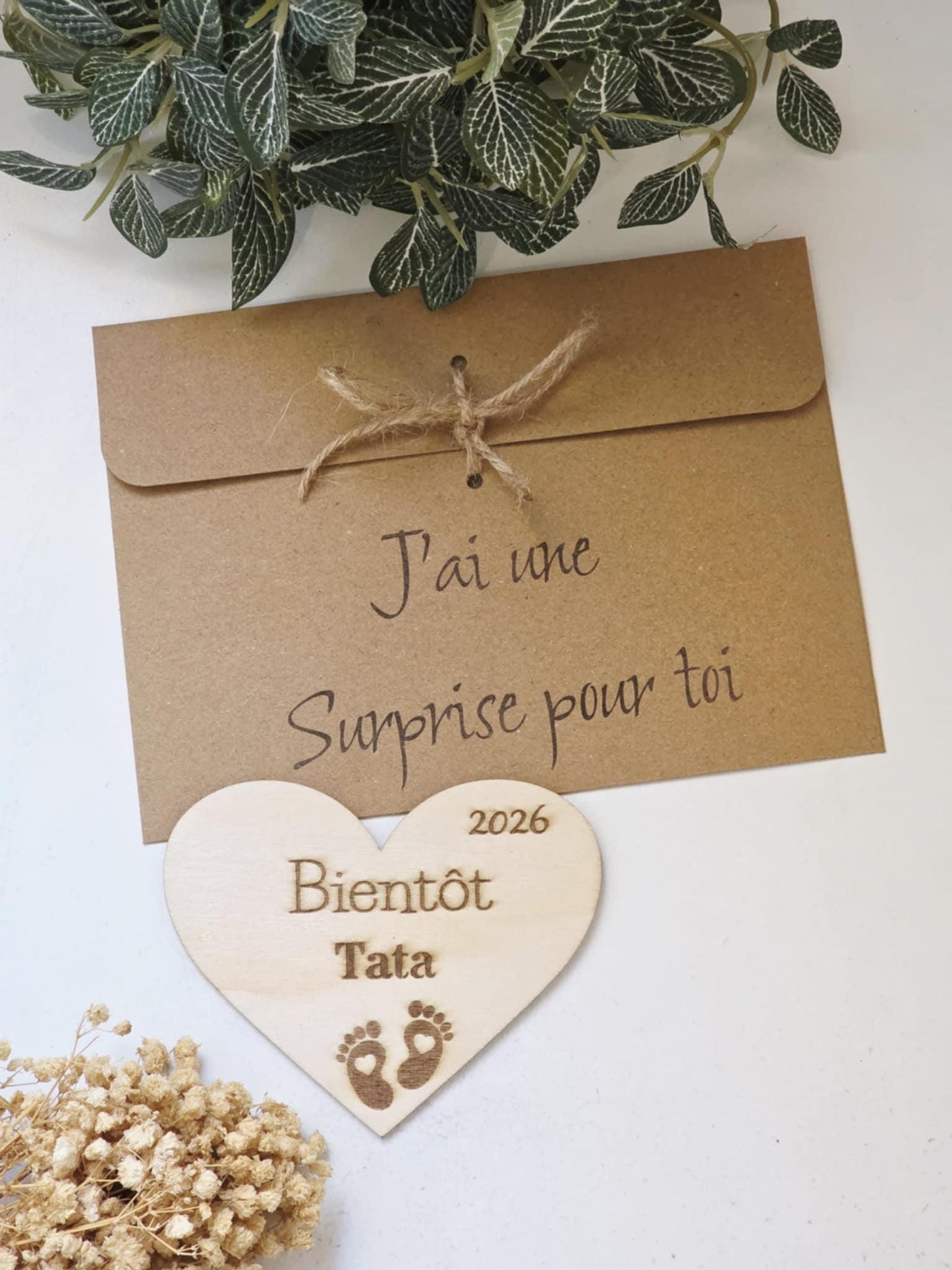 Magnet personnalisé forme cœur pour annonce de grossesse - Futur mamie et papi - Futur Marraine et Parrain - Futur bébé - Cadeau naissance
