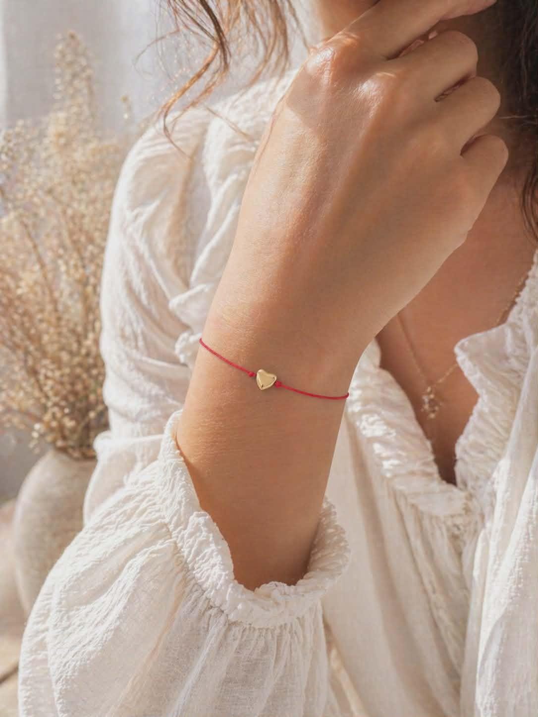 Cadeau Fin d'Année Scolaire - Bracelet Cœur Doré pour Maîtresse, Nounou, ATSEM, AESH ou Directrice - Merci pour cette Belle Année