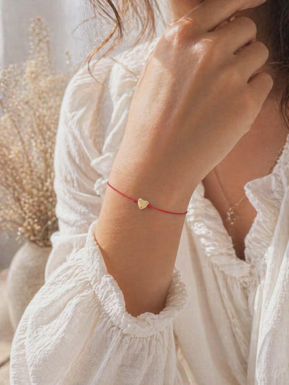 Cadeau Fin d'Année Scolaire - Bracelet Cœur Doré pour Maîtresse, Nounou, ATSEM, AESH ou Directrice - Merci pour cette Belle Année