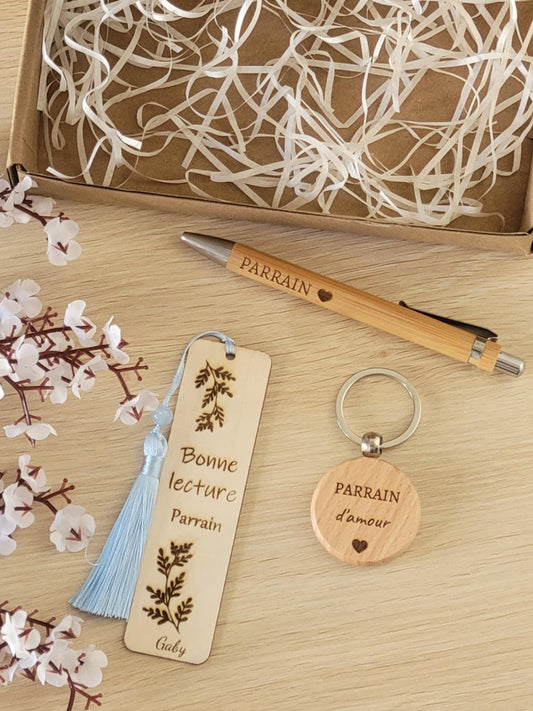 Coffret Cadeau Personnalisé – Marraine ou Parrain.     Cadeau fête des marraines,  cadeau parrain
