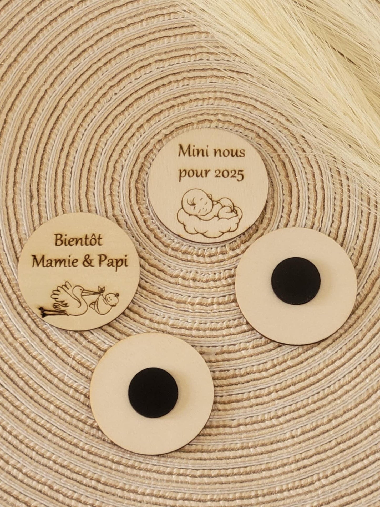 Magnet personnalisé pour annonce de grossesse - Futur mamie et papi - Futur Marraine et Parrain - Futur bébé - Cadeau naissance