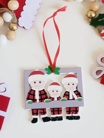 Décoration de Noël avec prénom d'un membre de la famille,Décoration de famille personnalisée,Famille de 2 3 4 5 6 personnes décoration sapin