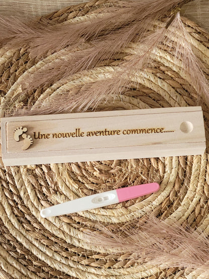 Boite test de grossesse/boîte en bois surprise annonce grossesse