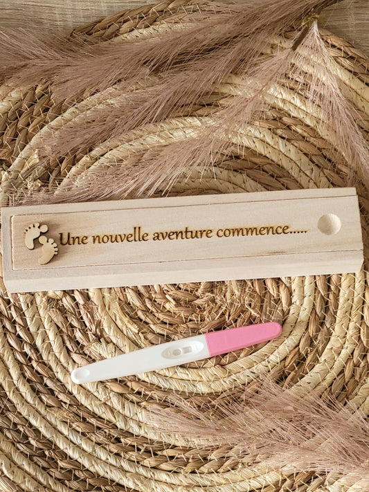 Boite test de grossesse/boîte en bois surprise annonce grossesse