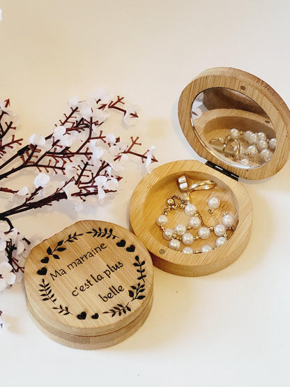 Boîte à bijoux personnalisée en bambou