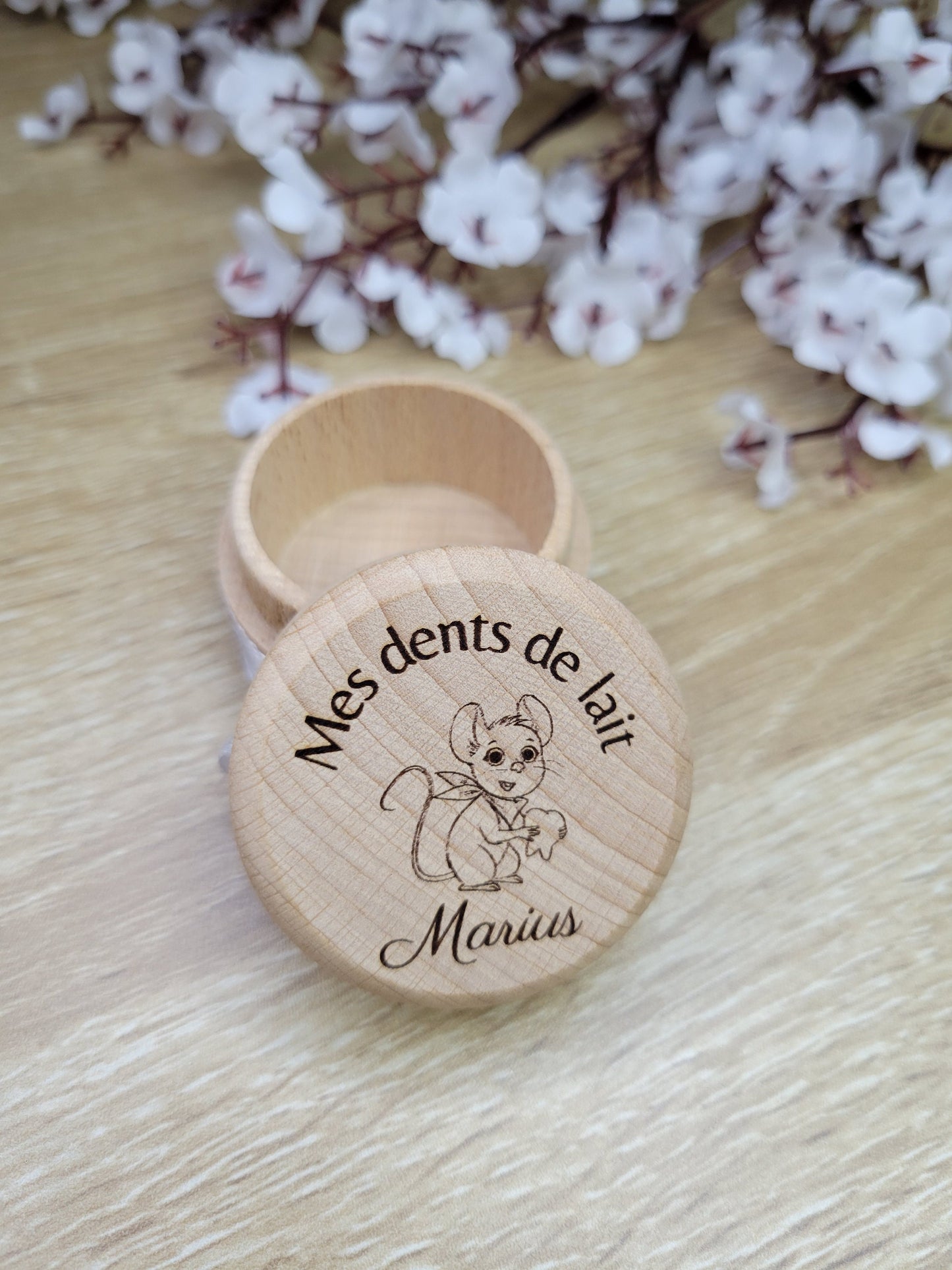 Boite à dents de lait personnalisée en bois /Brosse à dents bambou enfant personnalisée / cadeau