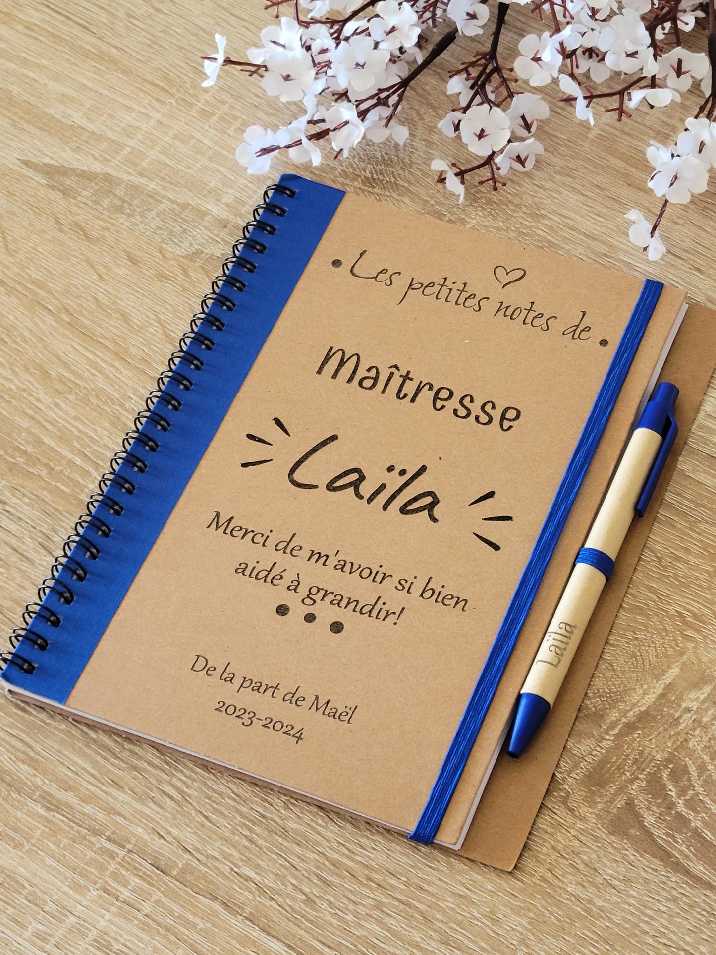 CARNET DE NOTES / Bloc notes maîtresse / cadeau fin d'année / cadeau fêtes des pères / cadeau maîtresse