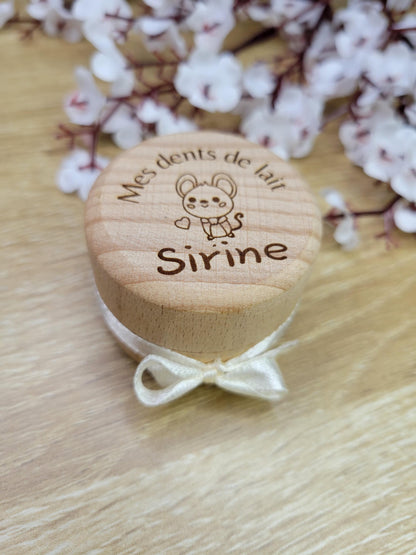Boite à dents de lait personnalisée en bois /Brosse à dents bambou enfant personnalisée / cadeau