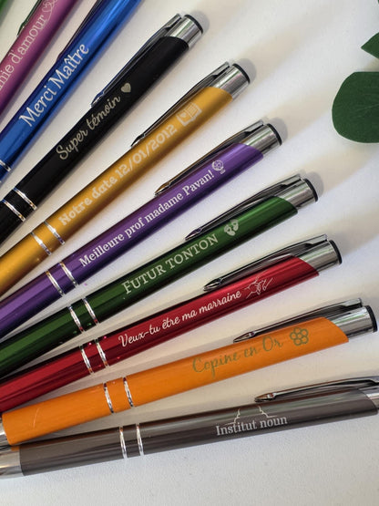 stylo personnalisé, stylo à bille gravé ,message personnalisé , cadeau noêl stylo métal gravé ,cadeau personnalisé , cadeau marraine