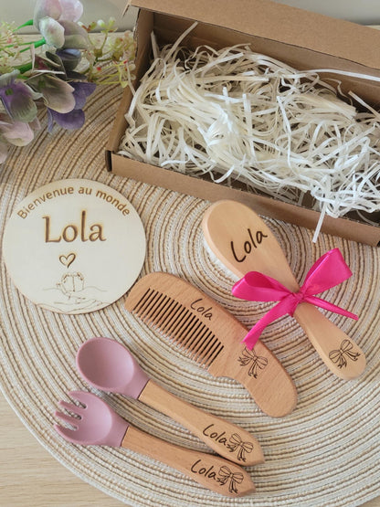 Coffret cadeau de naissance personnalisé