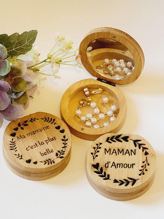 Boîte à bijoux personnalisée en bambou