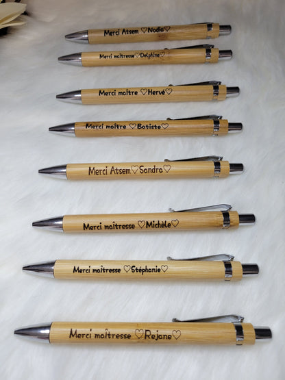 Coffret stylos en bois personnalisés / cadeau maîtresse / atsem / cadeau fête des pères et mères / cadeau mariage/ invités