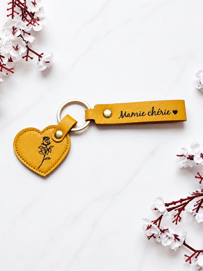 Porte-clé cœur personnalisé | Cadeau mamie, maîtresse, parrain | Porte clé gravé prénom | Cadeau fin d’année scolaire | Cadeau personnalisé