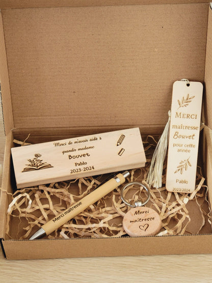 Coffret cadeau maîtresse / cadeau atsem/ cadeau fin d'année scolaire