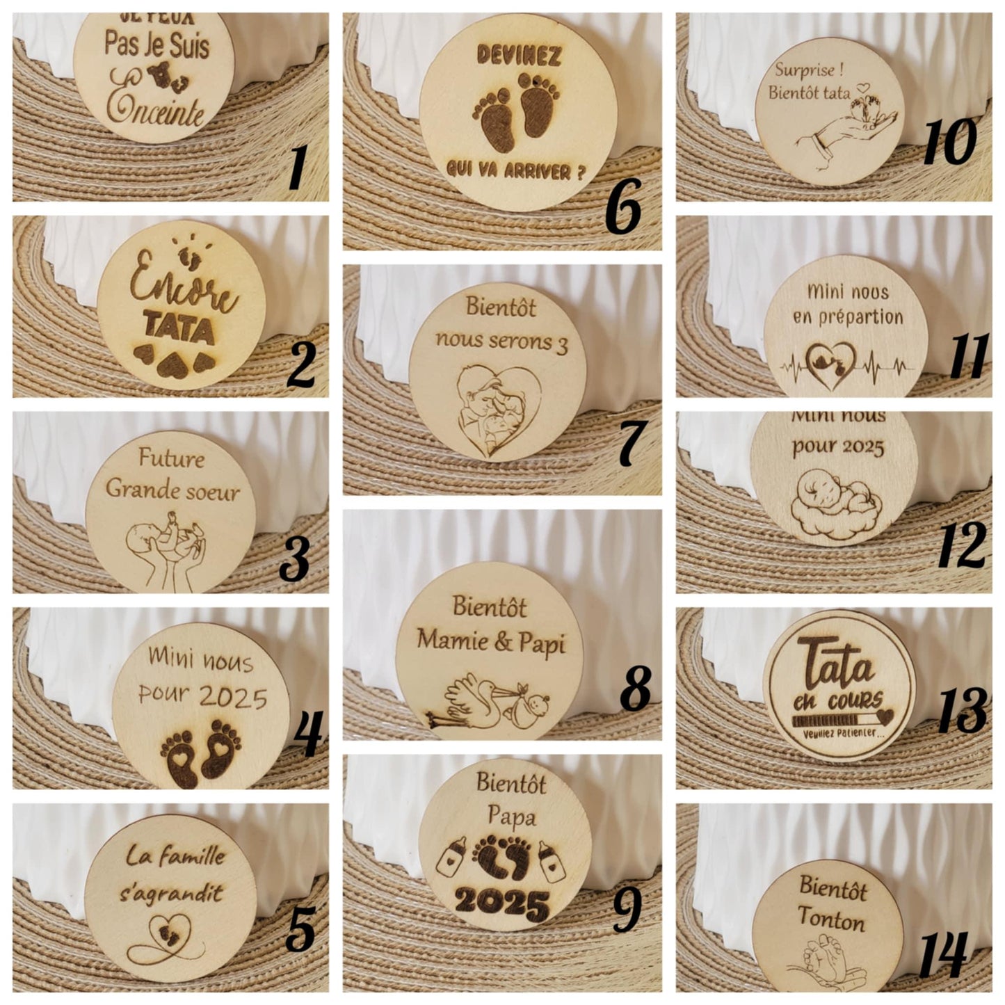 Magnet personnalisé pour annonce de grossesse - Futur mamie et papi - Futur Marraine et Parrain - Futur bébé - Cadeau naissance