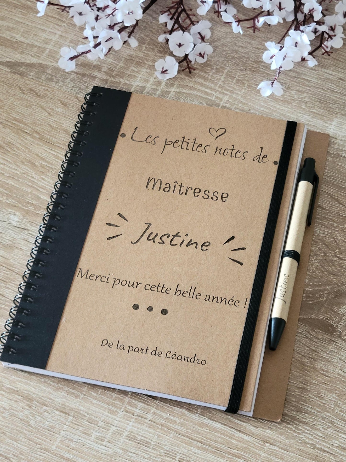 CARNET DE NOTES / Bloc notes maîtresse / cadeau fin d'année / cadeau fêtes des pères / cadeau maîtresse