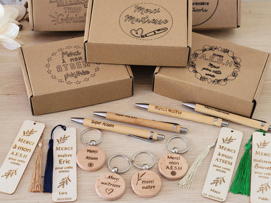 coffret cadeau fin d'année scolaire / cadeau maîtresse / cadeau atsem/ cadeau nounou/ cadeau aesh/ cadeau maître