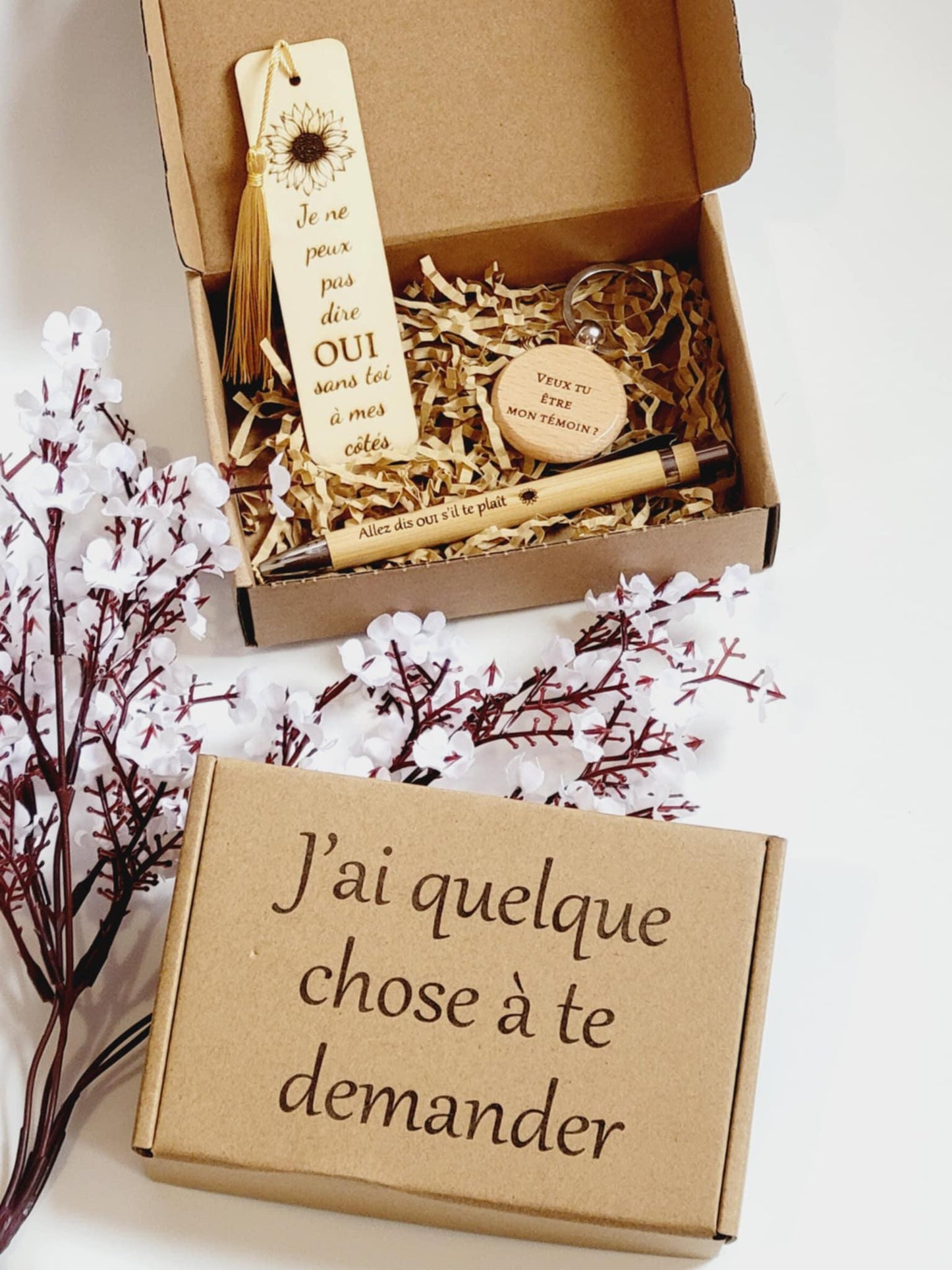 Coffret cadeau personnalisé, box cadeau, demande de témoin, future mariée, témoin, demoiselle d'honneur, EVJF, accessoires personnalisés ,