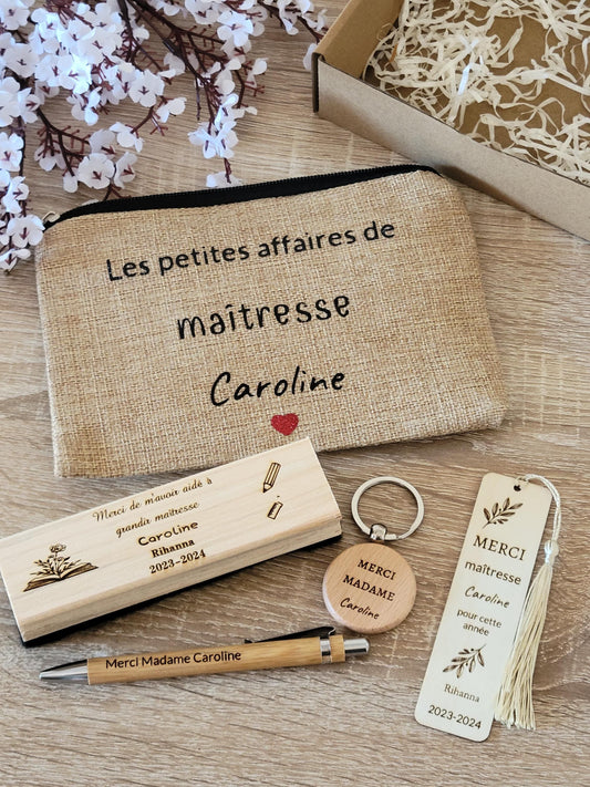 Coffret cadeau maîtresse / cadeau atsem/ cadeau fin d'année scolaire