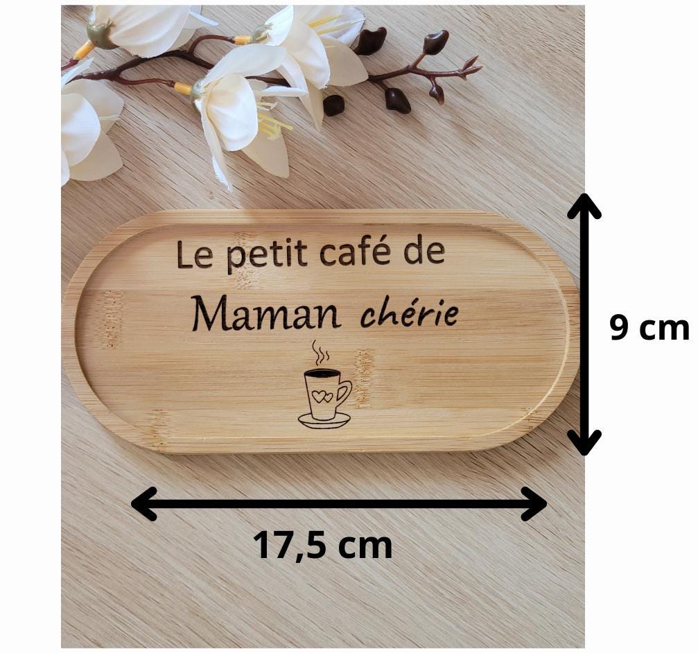 Plateau à café / thé personnalisé idéal cadeau Fête des grands mères /mamie/ mères /pères  / cadeau marraine