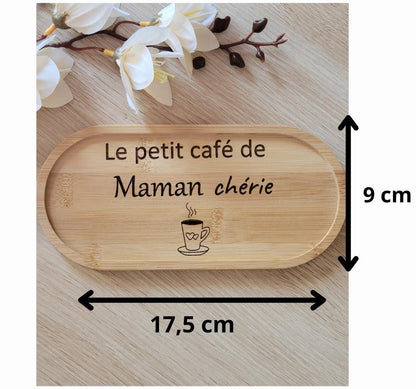 Plateau à café / thé personnalisé idéal cadeau Fête des grands mères /mamie/ mères /pères  / cadeau marraine
