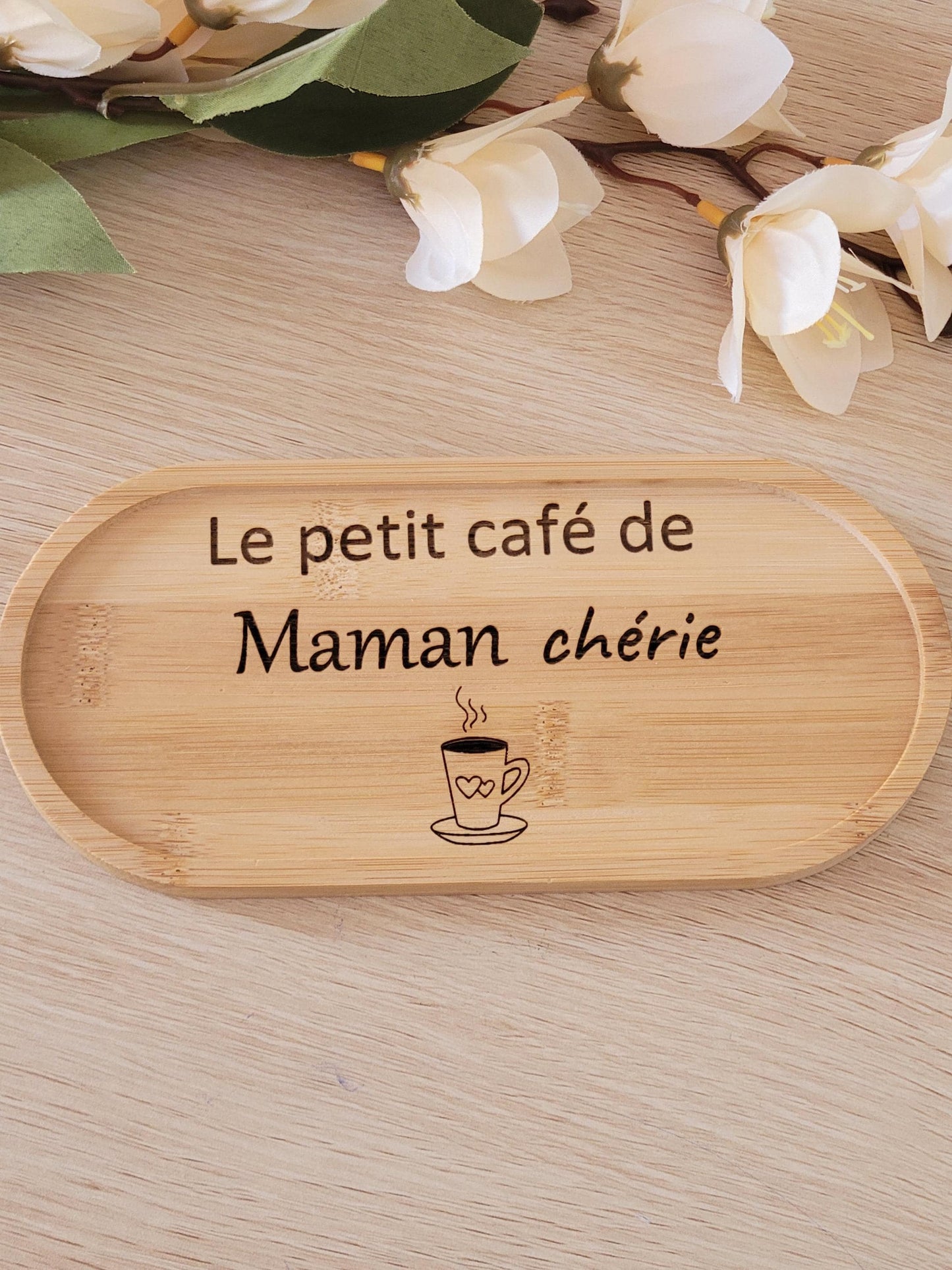 Plateau à café / thé personnalisé idéal cadeau Fête des grands mères /mamie/ mères /pères  / cadeau marraine
