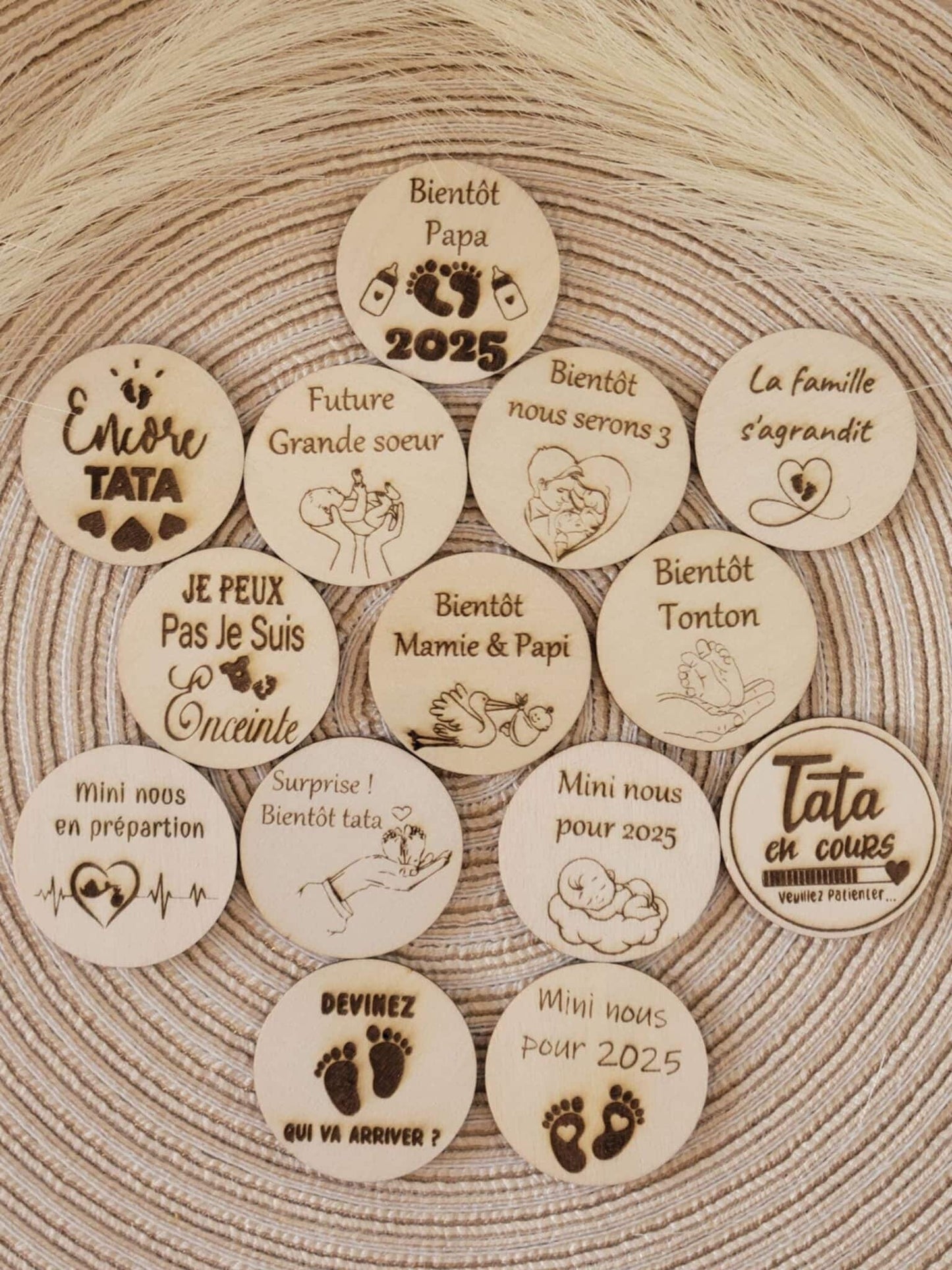 Magnet personnalisé pour annonce de grossesse - Futur mamie et papi - Futur Marraine et Parrain - Futur bébé - Cadeau naissance