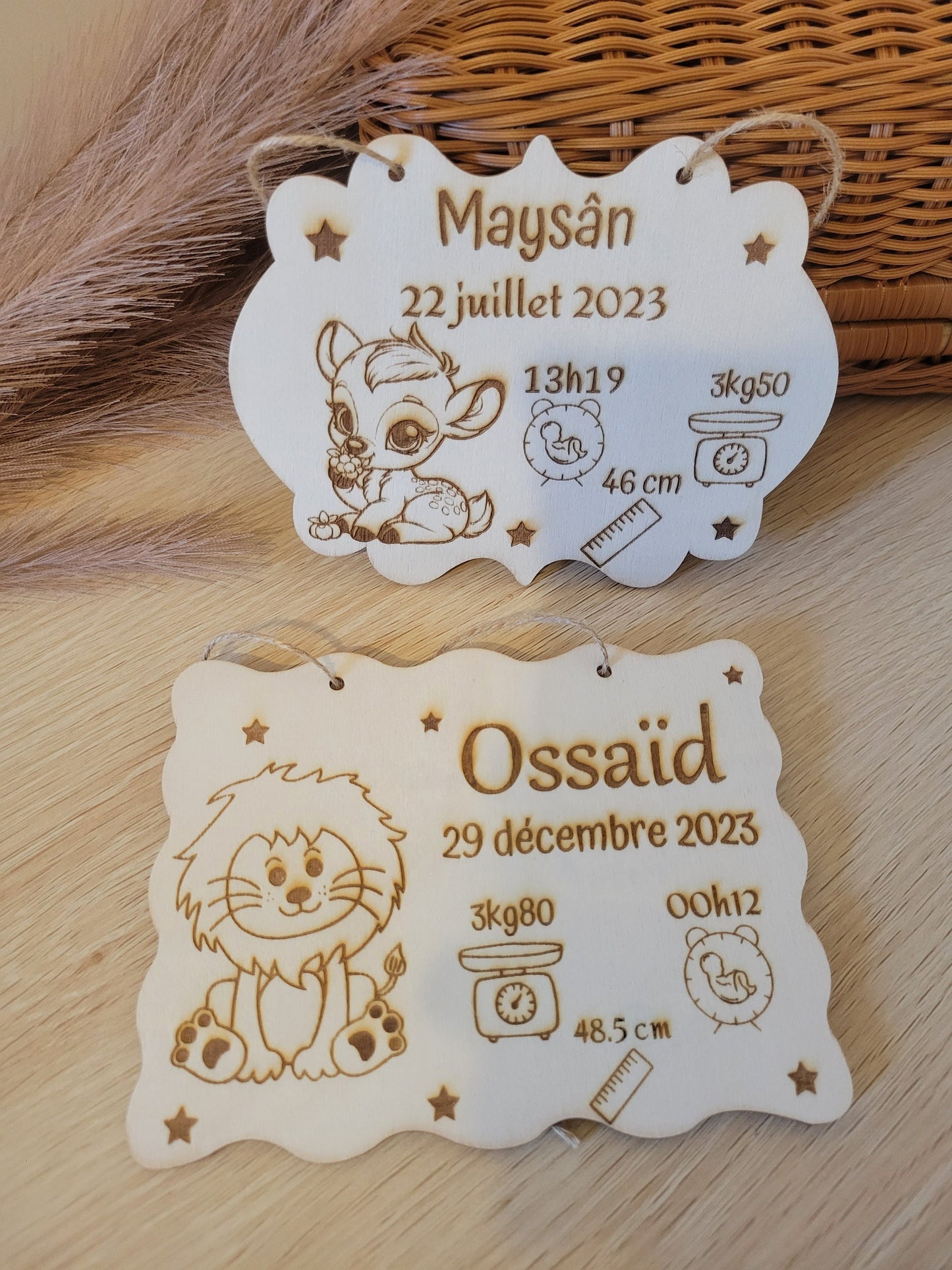 plaque de naissance personnalisé / idéal cadeau naissance / carte bienvenue bébé