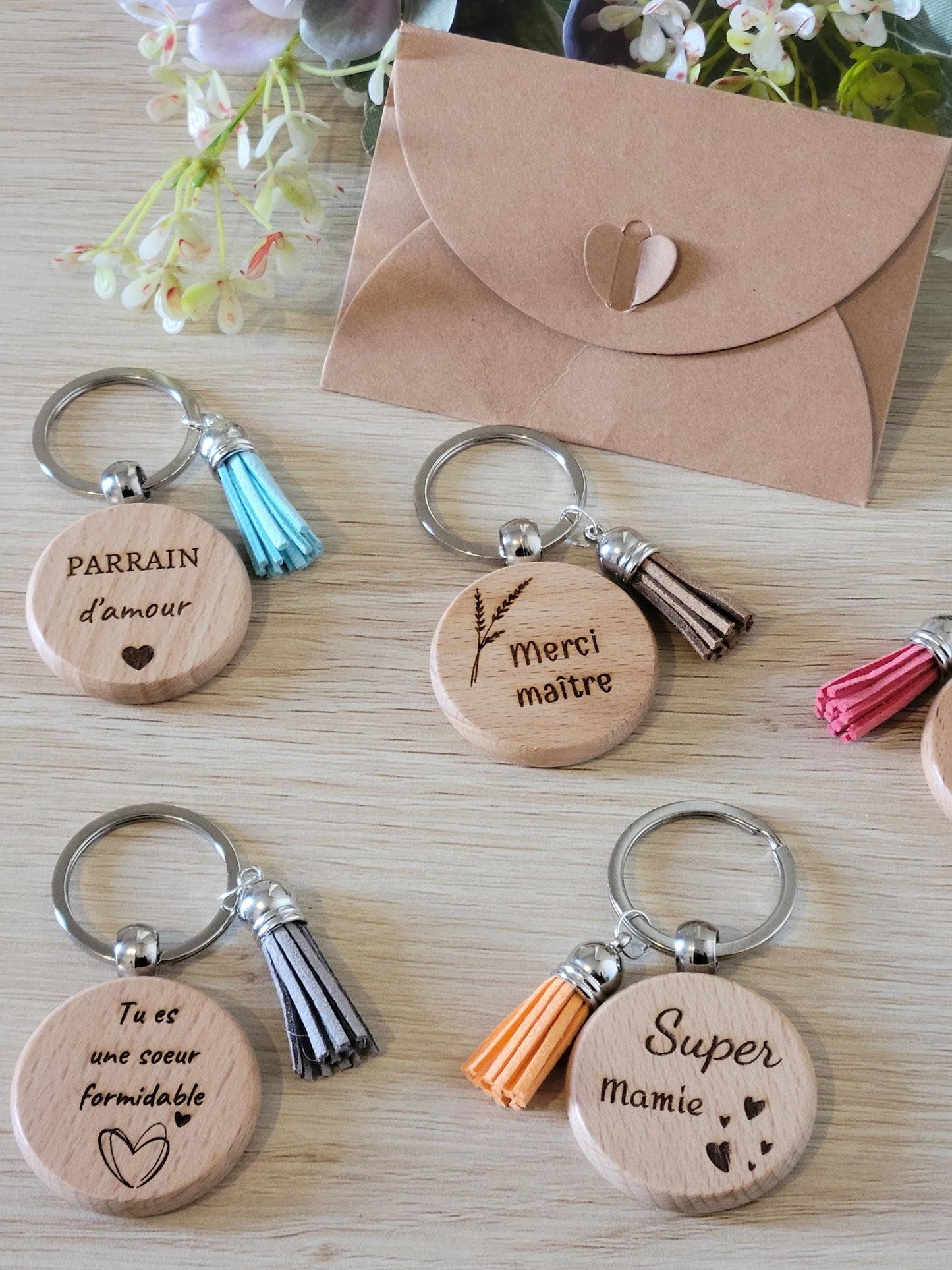 Porte clé en bois personnalisé