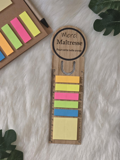 CARNET DE NOTES / Bloc notes maîtresse /porte-clés/ marque pages /cadeau fin d'année / cadeau fêtes des pères / cadeau maîtresse