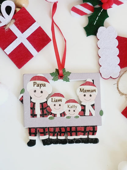 Décoration de Noël avec prénom d'un membre de la famille,Décoration de famille personnalisée,Famille de 2 3 4 5 6 personnes décoration sapin