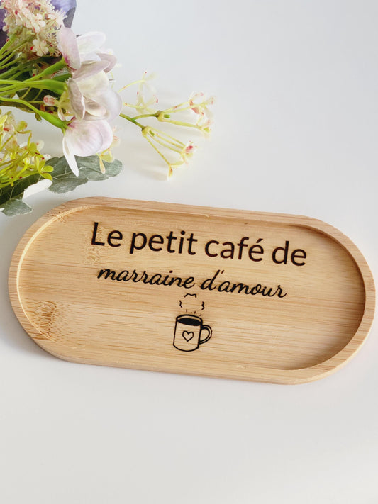 Plateau à café / thé personnalisé idéal cadeau Fête des grands mères /mamie/ mères /pères  / cadeau marraine