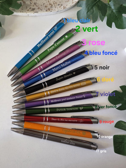 stylo personnalisé, stylo à bille gravé ,message personnalisé , cadeau noêl stylo métal gravé ,cadeau personnalisé , cadeau marraine