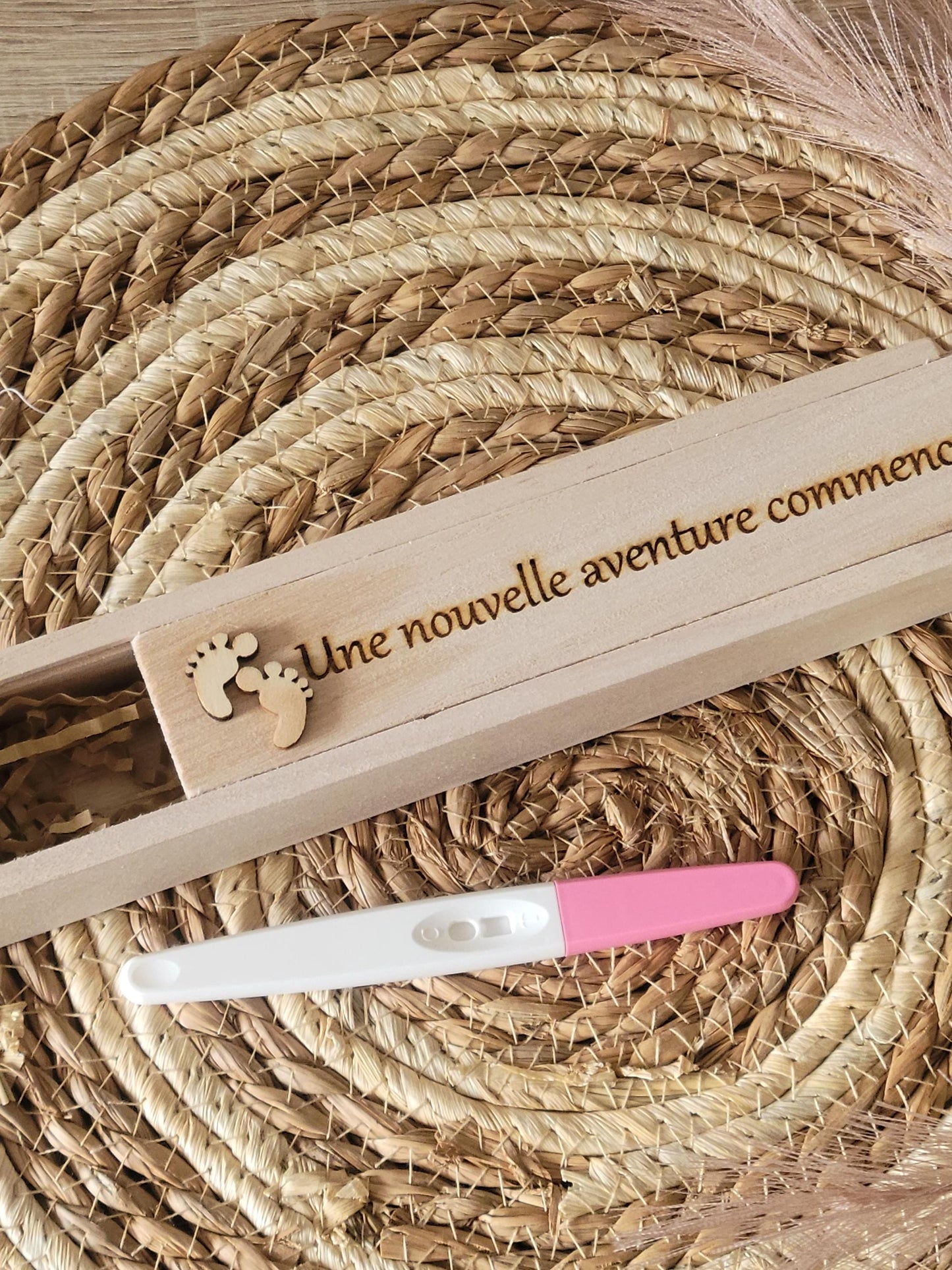 Boite test de grossesse/boîte en bois surprise annonce grossesse