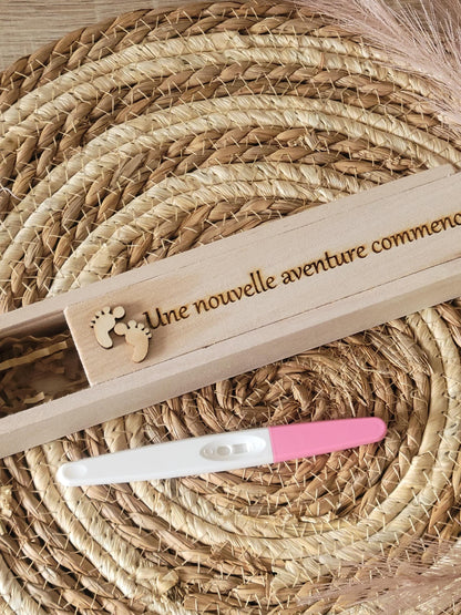 Boite test de grossesse/boîte en bois surprise annonce grossesse