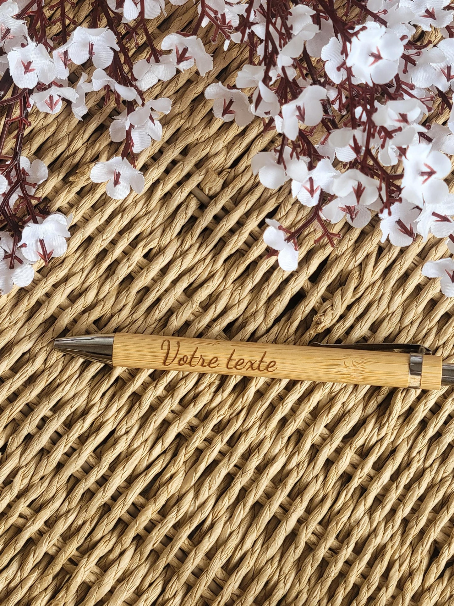 Stylo bambou personnalisé / Cadeau maitresse mariage témoin grand-père fête des pères /anniversaire collègue comité entreprise