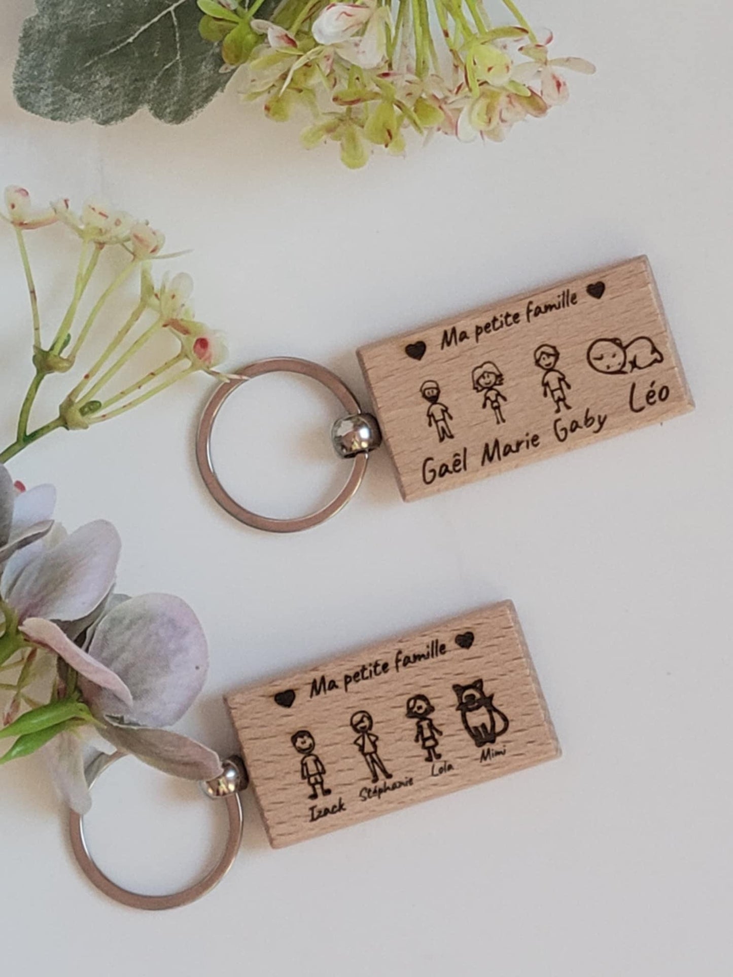 Porte clés  personnalisé  (fête des mères et père, future maman et papa, cadeau anniversaire, naissance, mamie, papy, porte clé famille