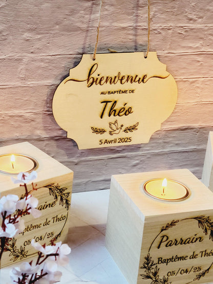 panneau baptême bois / Panneau de bienvenue - Panneau de bienvenue pour mariage, baptême... - Panneau