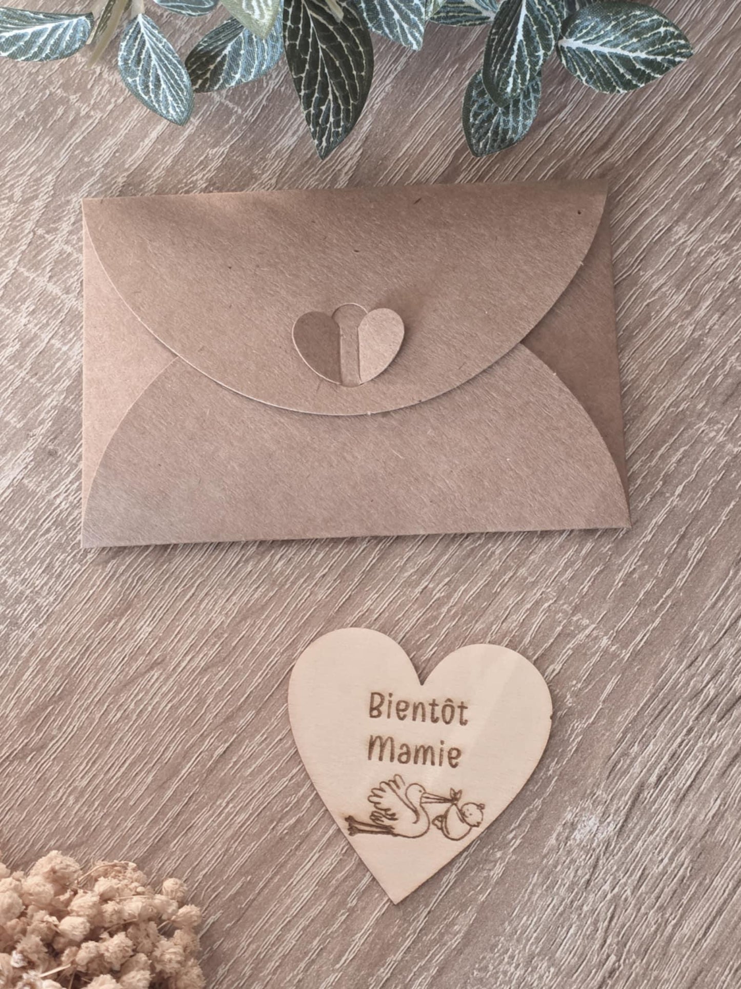 Magnet personnalisé forme cœur pour annonce de grossesse - Futur mamie et papi - Futur Marraine et Parrain - Futur bébé - Cadeau naissance