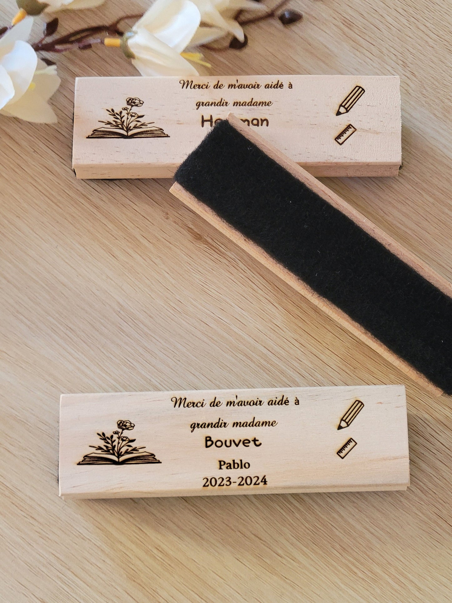 Brosse tableau personnalisée cadeau maîtresse / cadeau maître / cadeau ATSEM/ cadeau fin d'année scolaire