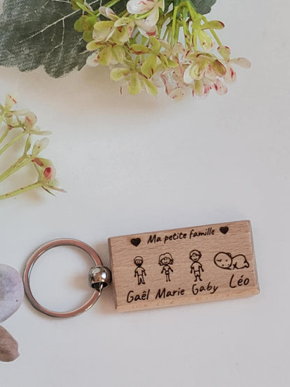 Porte clés  personnalisé  (fête des mères et père, future maman et papa, cadeau anniversaire, naissance, mamie, papy, porte clé famille