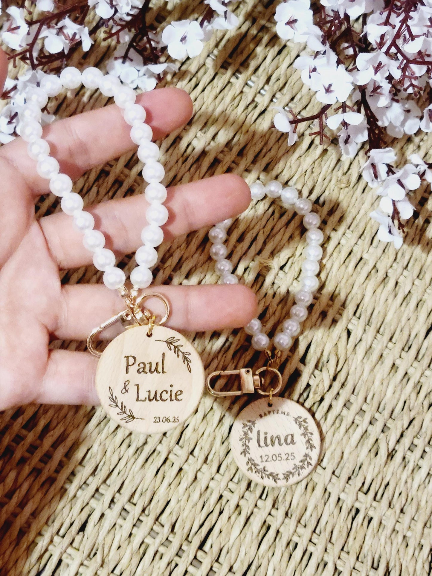 Cadeaux invités porte clés Témoins/mariage/baptême/communion/anniversaire/pacs/baby shower Cadeaux évènements