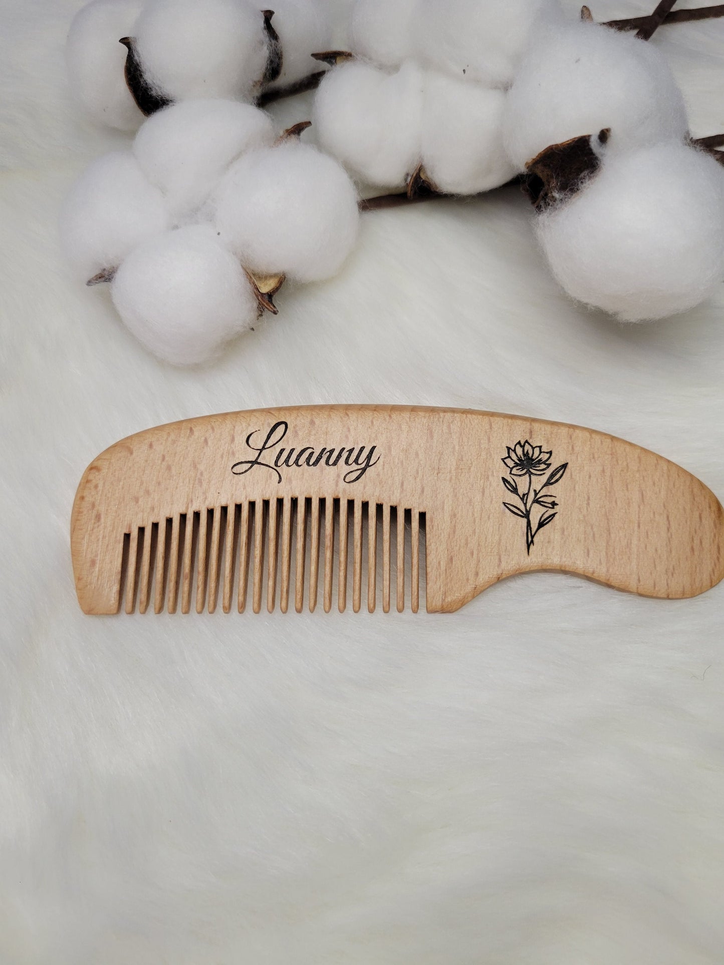 Brosses et peigne personnalisées kit bébé en bois idée cadeau de naissance
