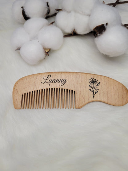 Brosses et peigne personnalisées kit bébé en bois idée cadeau de naissance