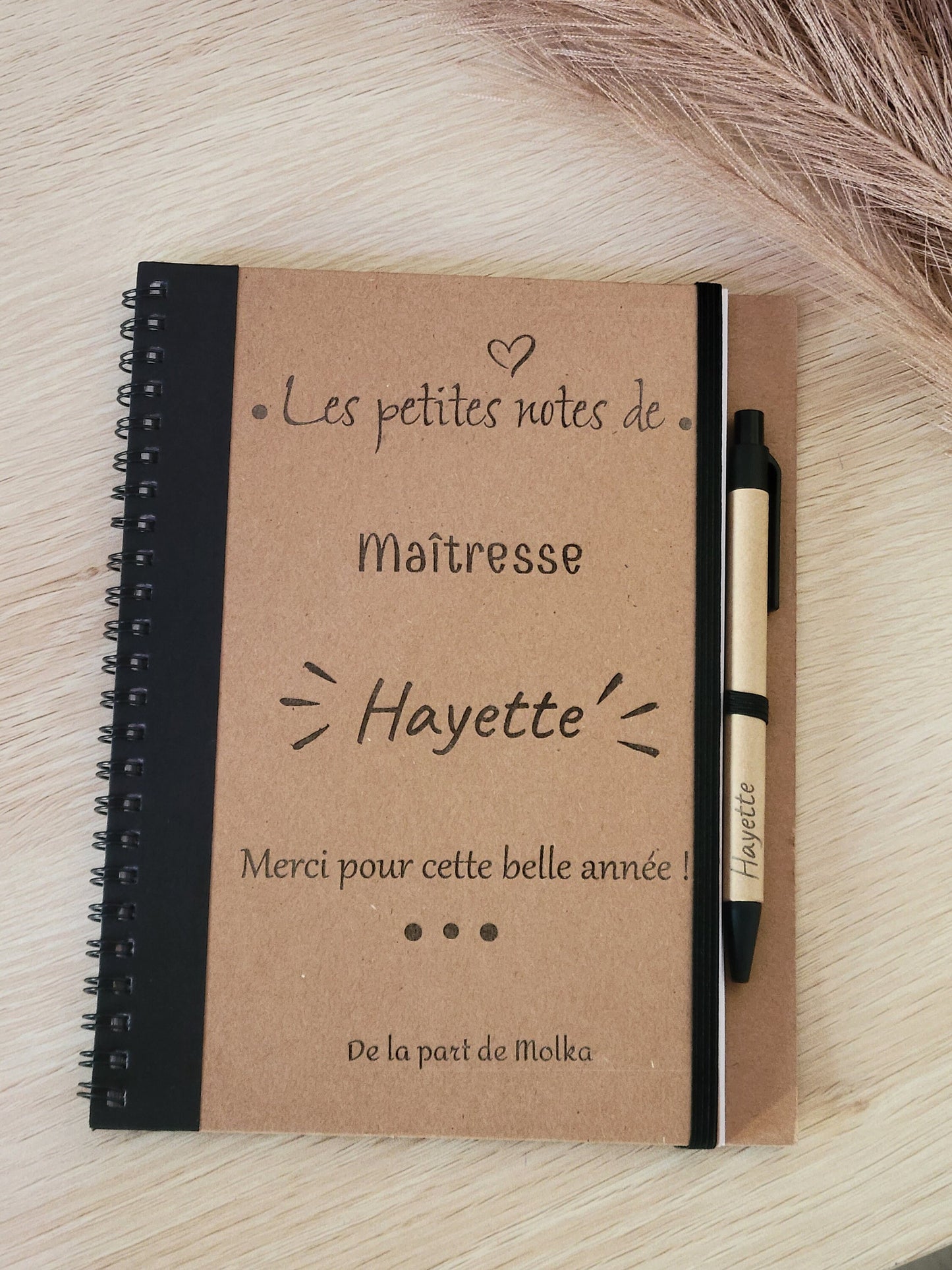 CARNET DE NOTES / Bloc notes maîtresse / cadeau fin d'année / cadeau fêtes des pères / cadeau maîtresse