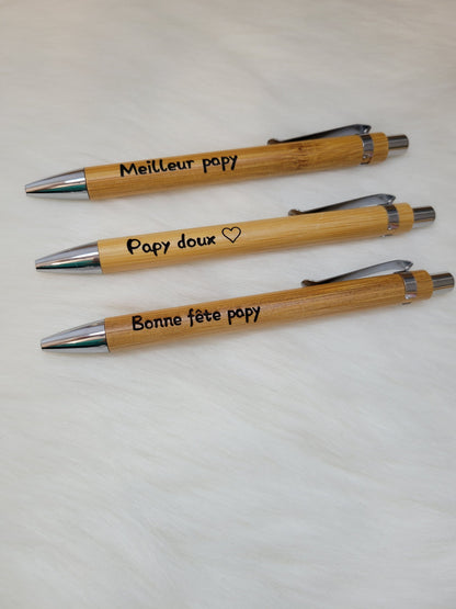 Coffret stylos en bois personnalisés / cadeau maîtresse / atsem / cadeau fête des pères et mères / cadeau mariage/ invités
