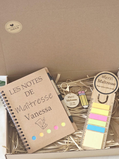 CARNET DE NOTES / Bloc notes maîtresse /porte-clés/ marque pages /cadeau fin d'année / cadeau fêtes des pères / cadeau maîtresse